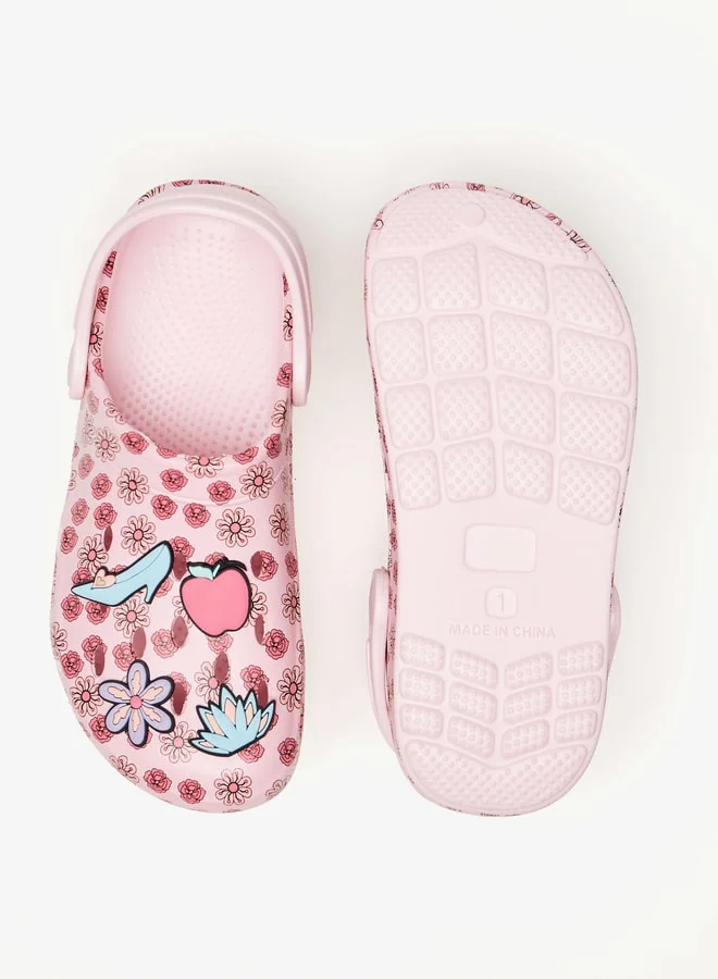 Disney Girls Princess Applique Detail Clogs