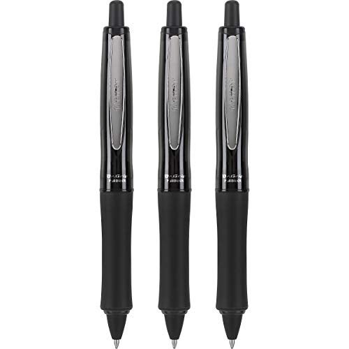 PILOT Dr. Grip FullBlack Refillable & Retractable Gel Ink Rollerball Pen, Medium Point, Black Ink, 3-Pack (14634)- Ideal for School, Journaling & Office Writing - Image 1