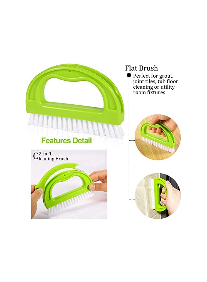 KASTWAVE Cleaner Brush  (4 in 1) Tile Cleaner Brush Supplies to Deep Clean Tile Lines, Detail Kitchen, Scrub Bathroom, Shower Home Detail and Grout Cleaner Brushes Set - Image 3