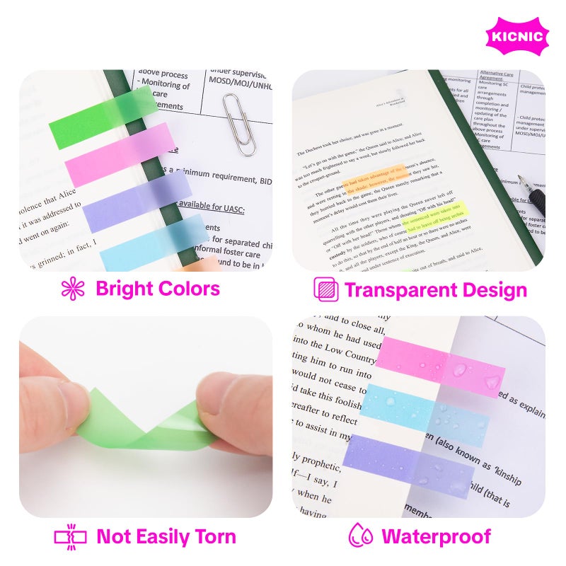 KICNIC Page Markers Sticky Index Tabs, Arrow Flag Tabs Colored Sticky Notes for Page Marker Bookmarks [10 Primary Colors, 750 Pieces] Sticks Securely, Removes Cleanly - Image 4