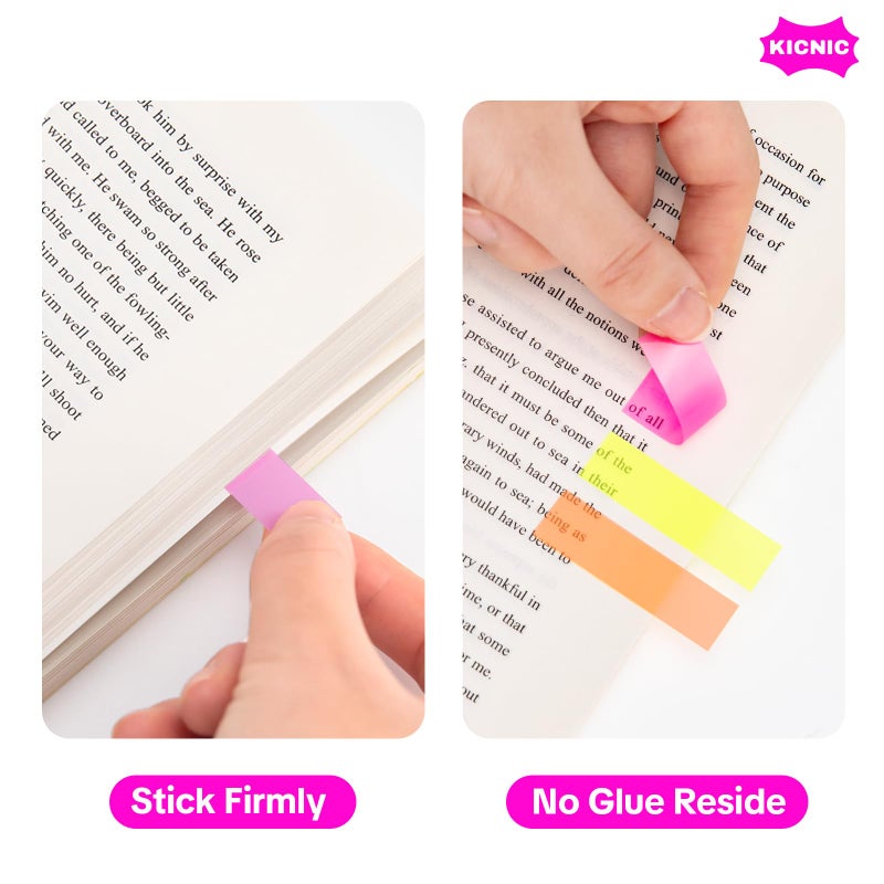 KICNIC Page Markers Sticky Index Tabs, Arrow Flag Tabs Colored Sticky Notes for Page Marker Bookmarks [10 Primary Colors, 750 Pieces] Sticks Securely, Removes Cleanly - Image 3