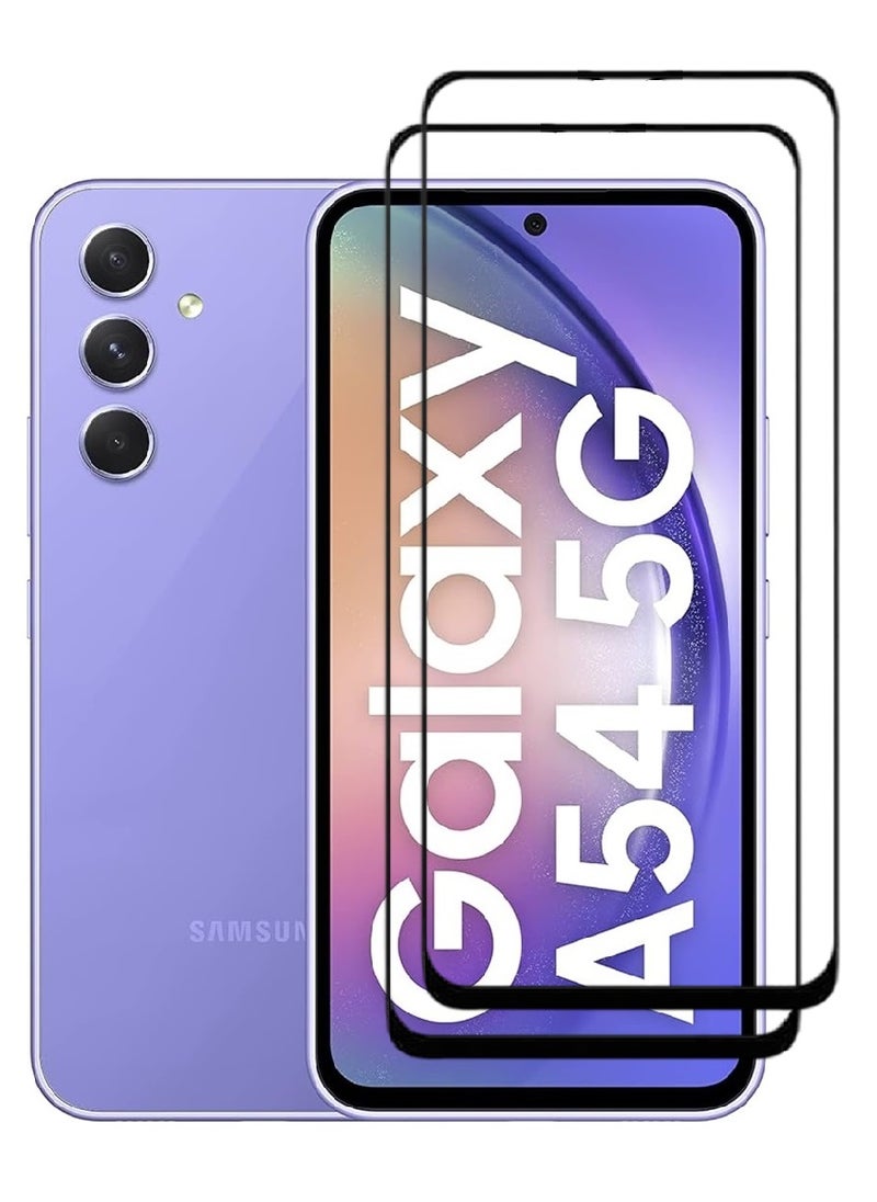 AINA 2 Pieces Tempered Glass Screen Protector 5D Designed For Samsung Galaxy A54 Full Glue Edge to Edge Full Screen Coverage And Bubble Free - Image 1