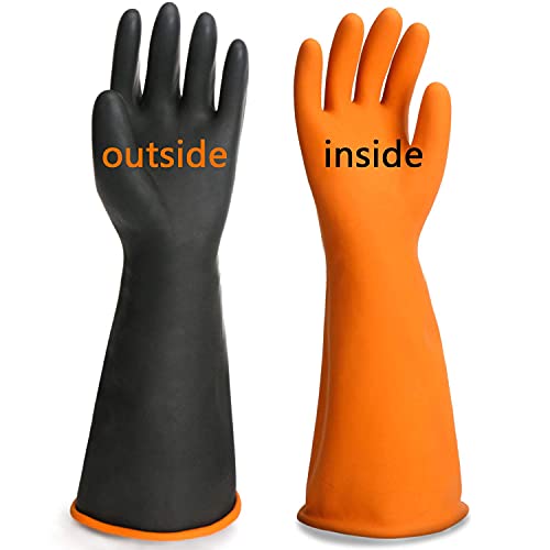 ENPOINT Black Latex Gloves, 3 Pairs 18” Heavy Duty Laboratory Chemical Gloves for Long-lasting Chemical Protection Strong Acid Alkali Resist, Cleaning Dishwashing Long Work Gloves, Extra Large - Image 5