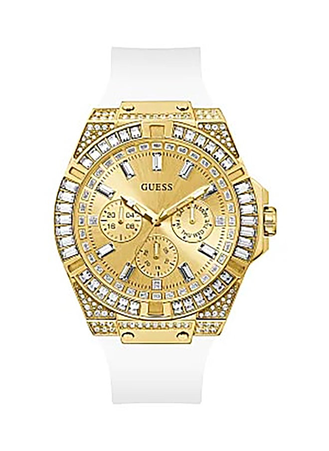GUESS ساعة جيس للرجال متعددة الوظائف بلون ذهبي أبيض GW0208G3  - Image 1