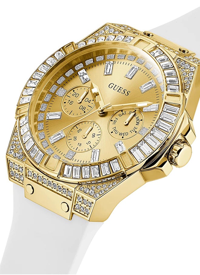 GUESS ساعة جيس للرجال متعددة الوظائف بلون ذهبي أبيض GW0208G3  - Image 4
