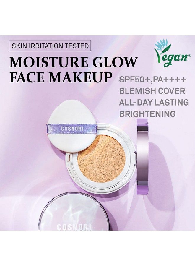 COSNORI Panthenol Barrier Cushion Spf 50+ Pa++++ Sunscreen Cushion Foundation Lightweight Formula To Cover Pores & Blemishes Moisture Dewy Glowing Finish Long Wearing Formula 0.41 Fl.Oz. (01 Ivory) - Image 3