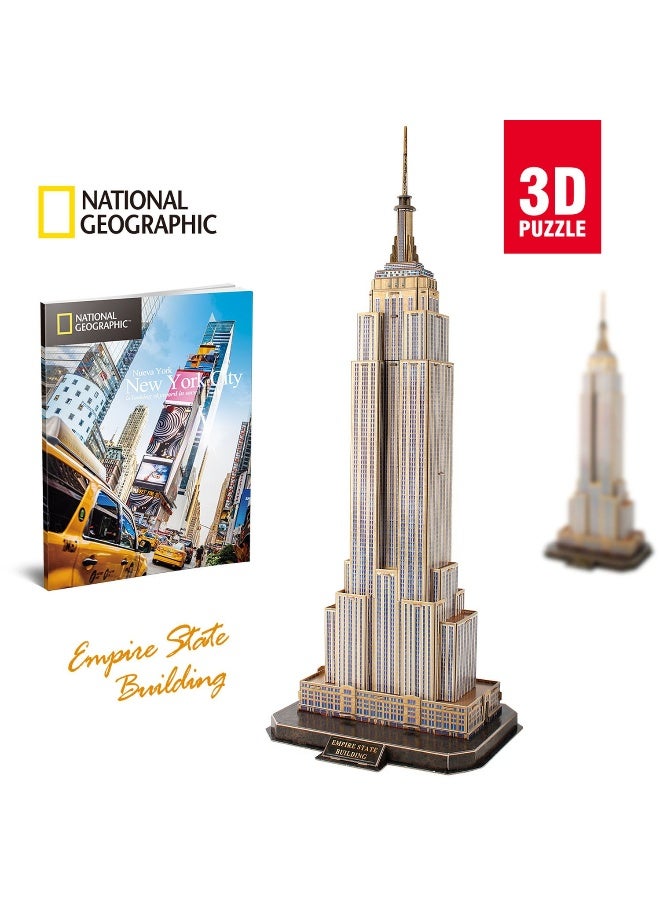 CubicFun National Geographic 3D Puzzle, Empire State Building, 3D Model Craft Set with 66 Pieces, Model Kit for Children from 8 Years (660977) - Image 2
