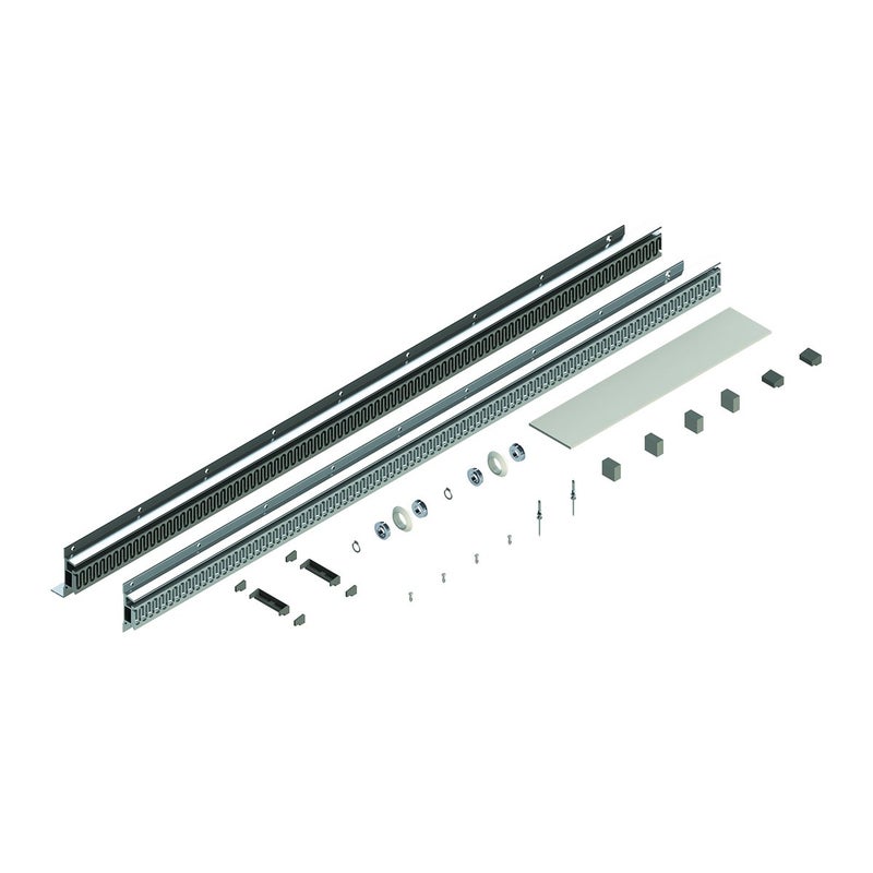 Lippert inWall Replacement Dual Rack Repair Kit for RV SlideOut Systems with Hook Racks VRollers Retainers Rivets Rack Shoes Wear Pads Plugs Sealing Foam Fixed Side Black  366209