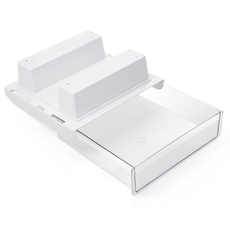 Under Desk Drawer Hidden Storage Box Desktop Organizer Transparent Tray Suitable for Desk with Lip Installation with Attachable Strip/ Screws Ideal for Home Office Organization - Image 1