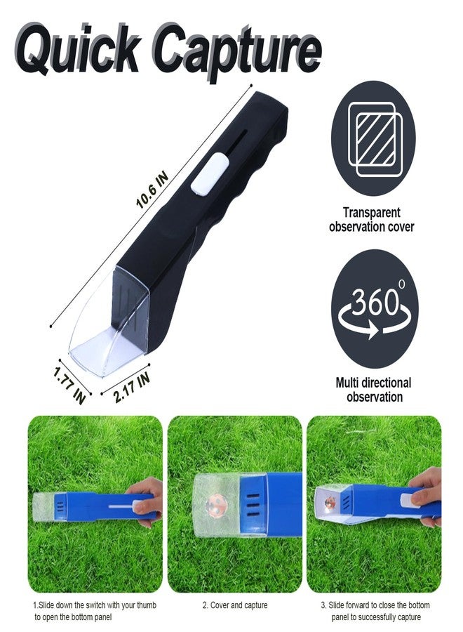 MILEDU 2Pcs Small Animals Catcher Quick Release Humane Catching Tool Clear Contactless Observer Kids Adults Nature Exploration Container to Capture Butterflies, Bees, Spiders, etc (Black+White) - Image 4