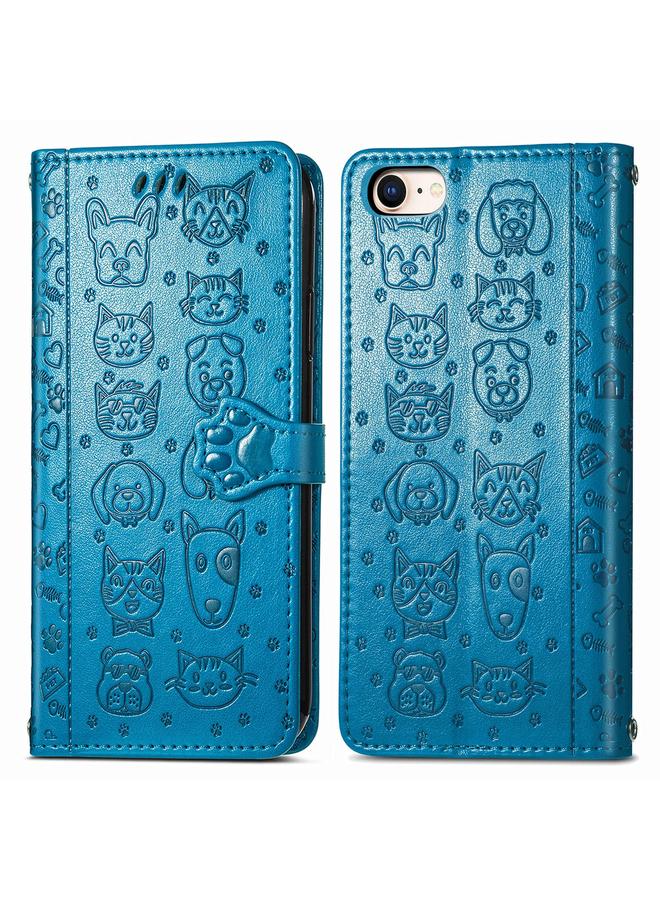 S-TOP Case For iPhone 16e Cat and Dog Embossed Leather Phone Case - Image 1