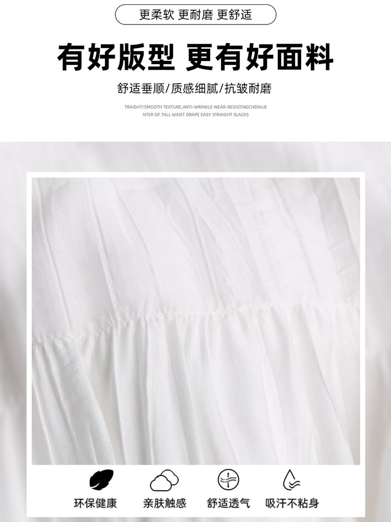 White High-Waisted A-Line Chiffon Lace Tiered Skirt for Women, 2026 New Summer Style, Long Skirt with a Flowy Design - Image 4