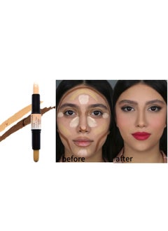 Dual-Ended Highlight Contour Stick, 2-in-1 Highlighting & Contouring, Face Shaping Makeup, Long Lasting & Waterproof, 2-in-1 Face Shaping Makeup, Long-Lasting 8 gram