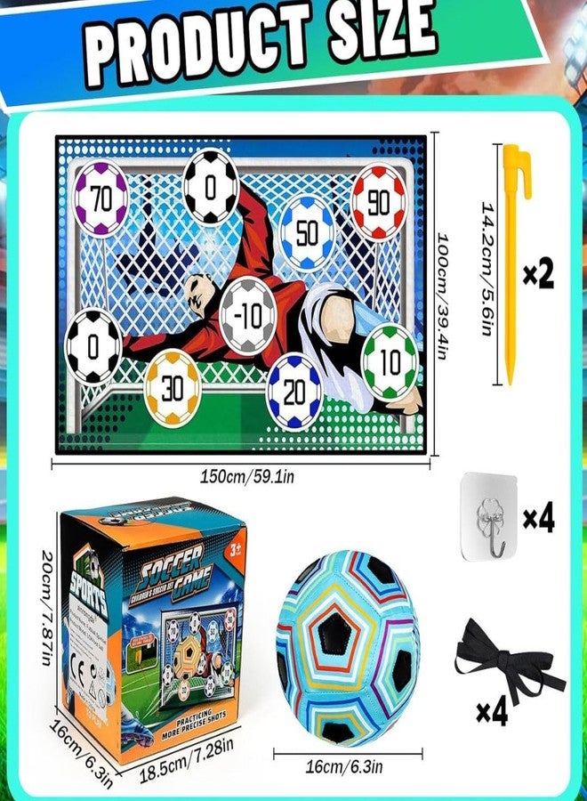 The Game Factory Sticky Football Soccer Game Set for Kids | Indoor Outdoor Target Kick Game with 6" Adhesive Ball, Hooks, Stakes & Target Mat | Toys for Boys & Girls | Birthday Gift for Kids - Image 2