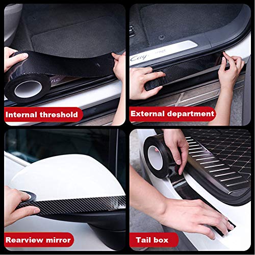 Leasinder Automotive Car Door Edge Guards Door Sill Protector 5D Carbon Fiber Vinyl Wrap Film Threshold Paint Protection Scuff Plate Anti-Collision Scratch Cover Universal for Most Vehicles (Black, 2in*33FT) - Image 4