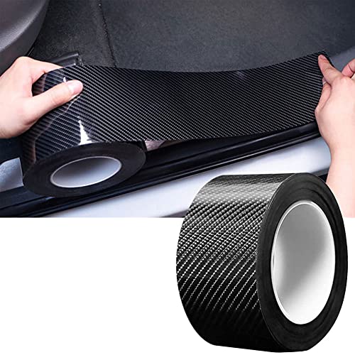 Leasinder Automotive Car Door Edge Guards Door Sill Protector 5D Carbon Fiber Vinyl Wrap Film Threshold Paint Protection Scuff Plate Anti-Collision Scratch Cover Universal for Most Vehicles (Black, 2in*33FT) - Image 1