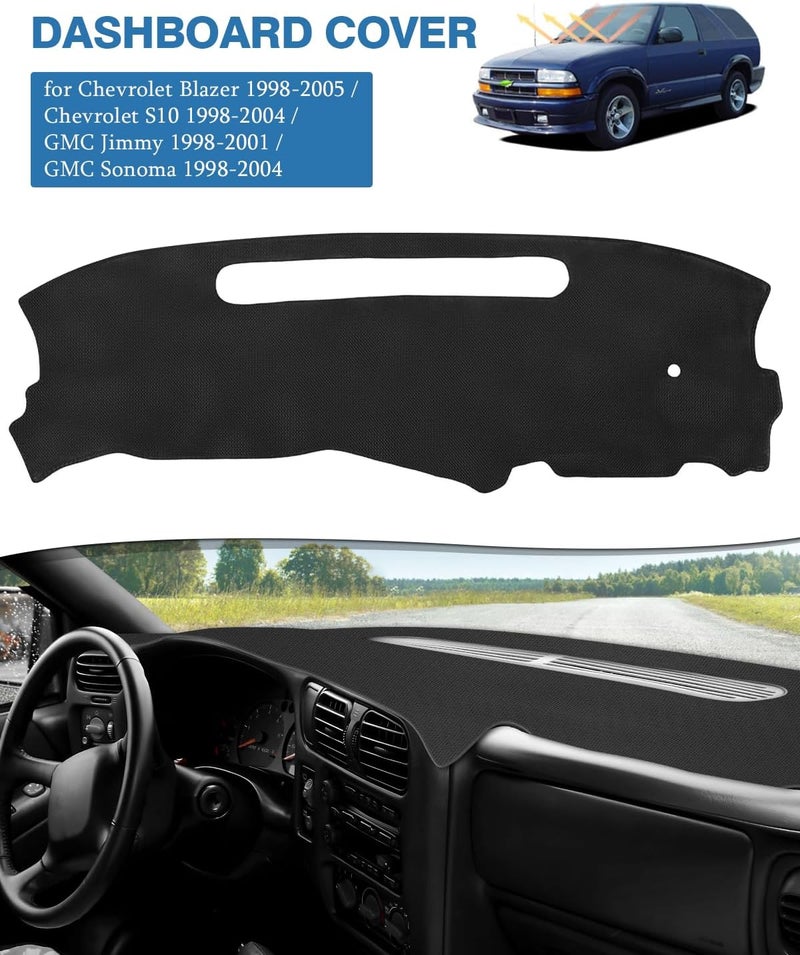 FIILINES Dash Cover Custom Fit for 1998-2005 Chevrolet Blazer / 1998-2004 Chevrolet S10 / 1998-2001 GMC Jimmy / 1998-2004 GMC Sonoma Dashboard Mat Accessories Sunshade Nonslip Protector No Glare - Image 2