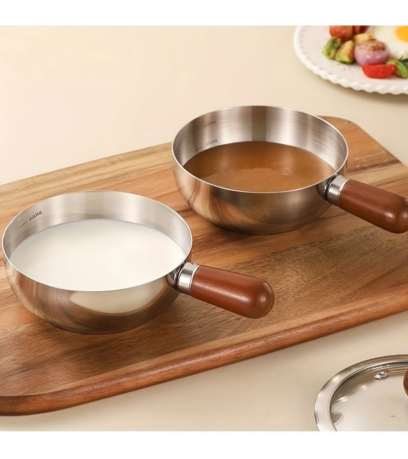 1pc Stainless Steel Pot with Heat Resistant Wooden Handle for Induction Cooking - Image 4
