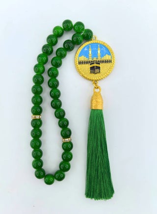 Prayer Beads 33 Tasbih Tasbeeh Zikr 8mm Metal Kaaba Mecca Gold-Plating Gift For Ramadan Hajj Umrah Home Decor Islamic Muslim Allah Ihram Arabic Travel Carry on Exquisite