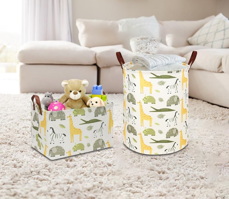 NTAOHAMPER Kids Laundry Hamper,Green Laundry Basket,Baby Nursery Hamper,Waterproof Storage Bin,Clothes Organizer Basket,Room Decor(Green Animal) - Image 3