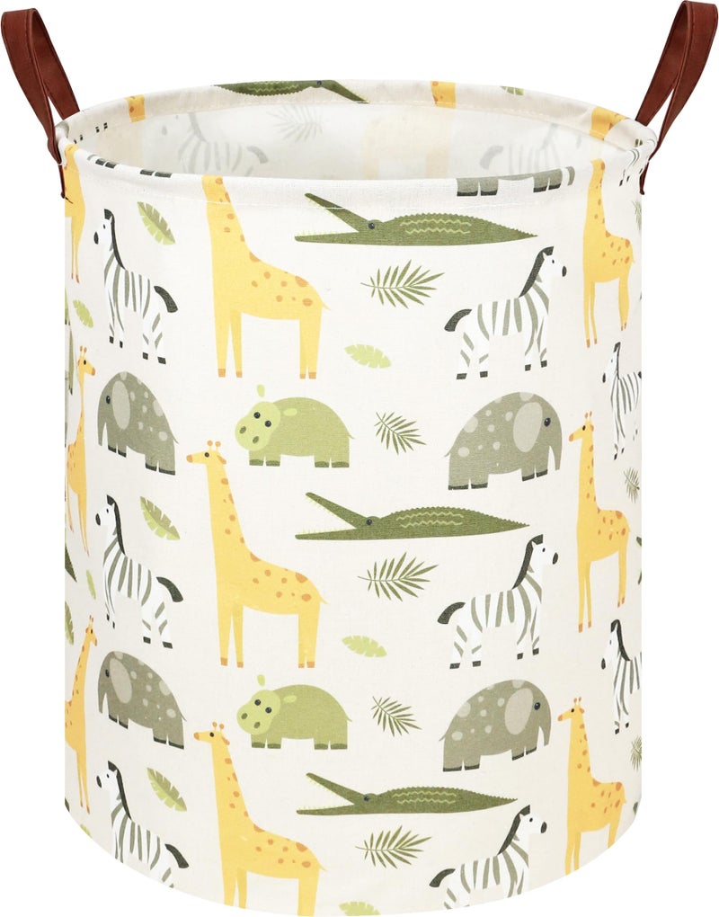 NTAOHAMPER Kids Laundry Hamper,Green Laundry Basket,Baby Nursery Hamper,Waterproof Storage Bin,Clothes Organizer Basket,Room Decor(Green Animal) - Image 1
