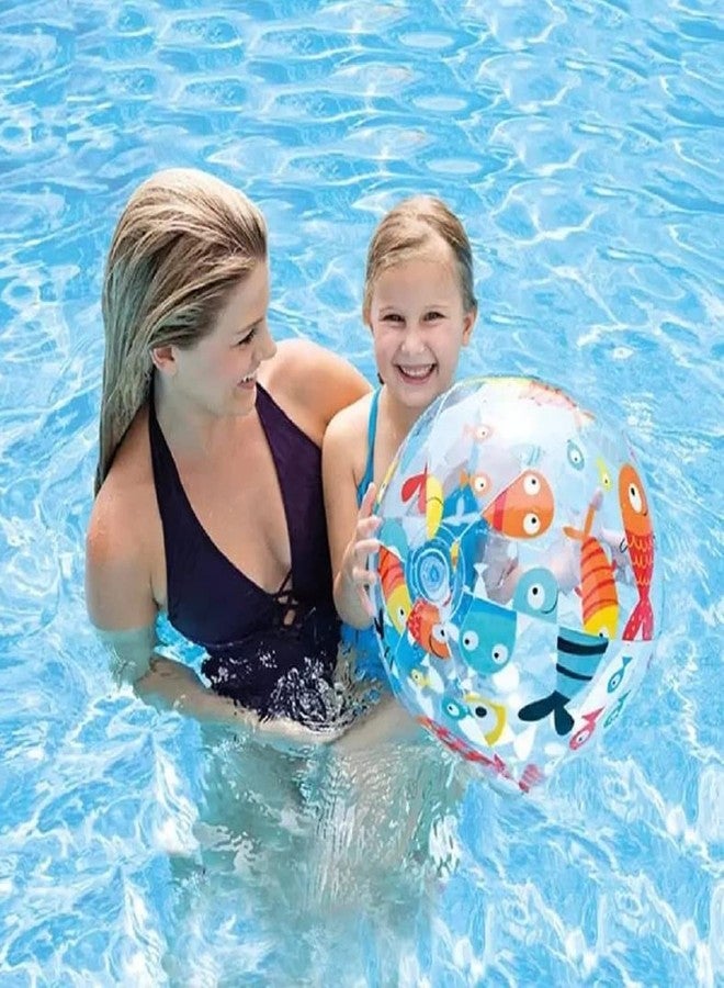 VWretails PVC Lively Print Inflatable Beach Ball20 inch - Water Toys Games (Colors and Design May Vary)(Multicolor) - Image 4