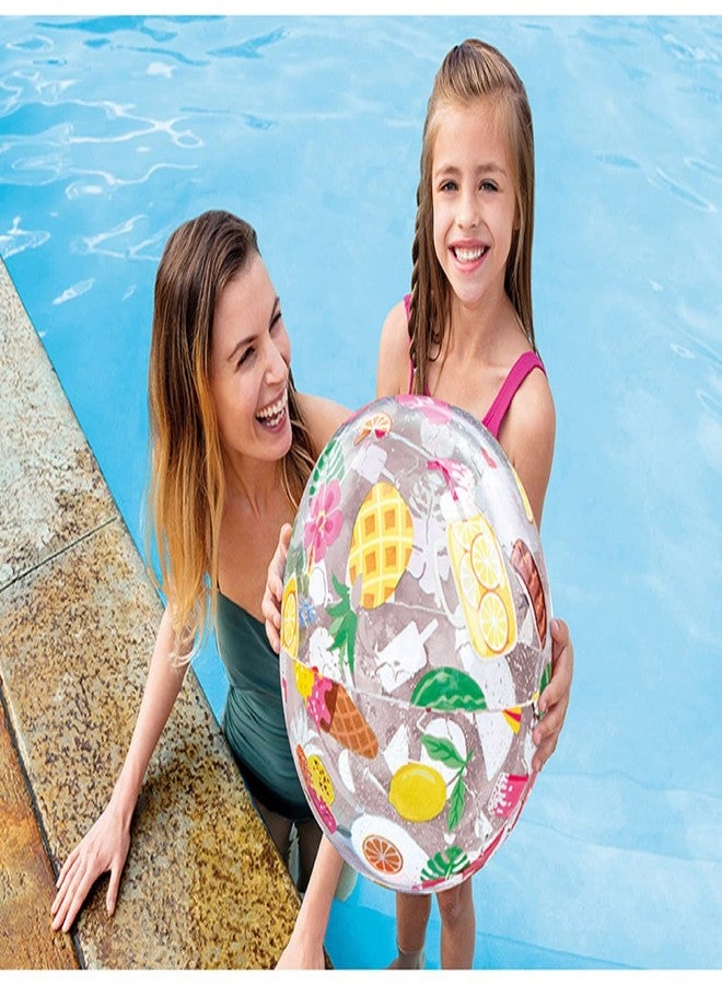 VWretails PVC Lively Print Inflatable Beach Ball20 inch - Water Toys Games (Colors and Design May Vary)(Multicolor) - Image 3
