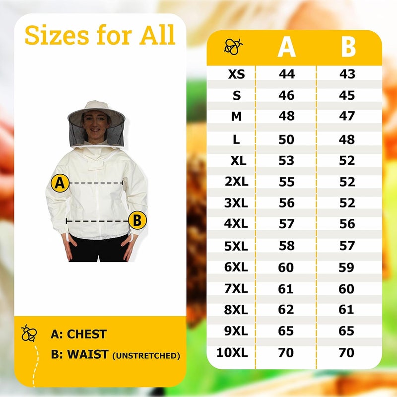 BEEATTIRE Bbeeattire Beekeeper Jacket with Round Hood – 100% Cotton – Sting Proof Bee Jackets Best beekeeping Jacket XS - Image 3