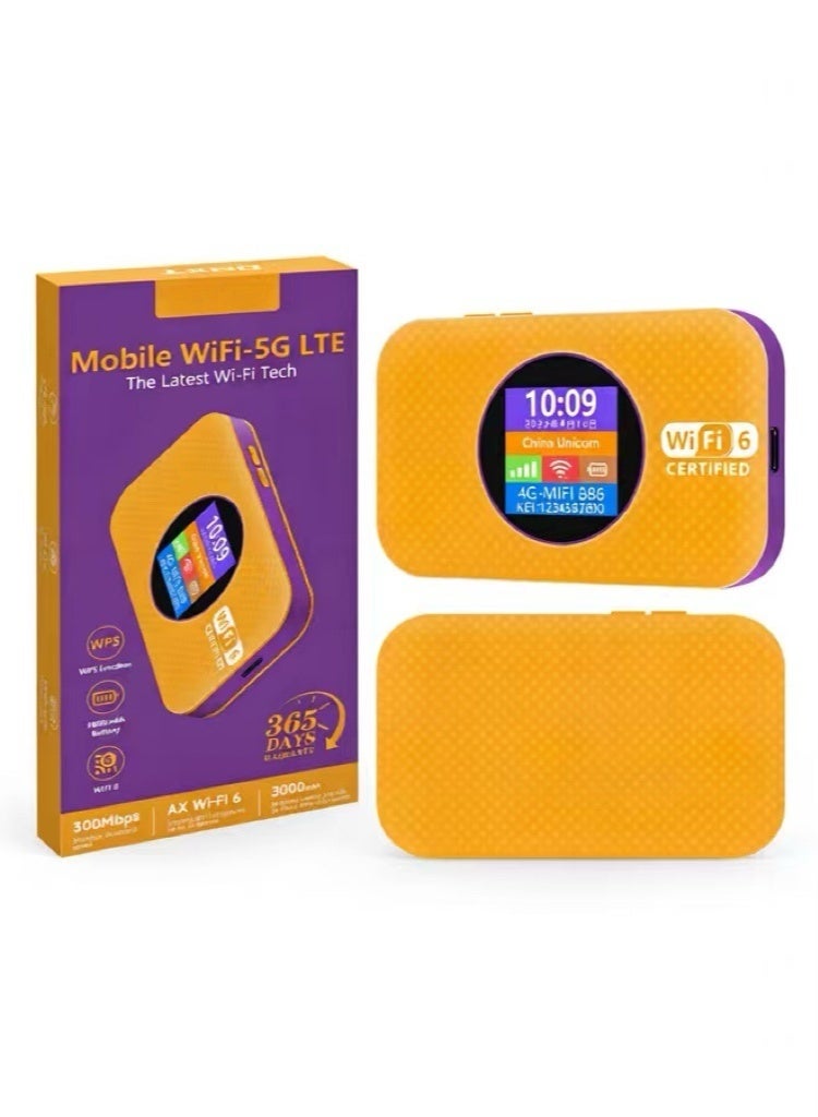 general Pocket 4G LTE CPE Router, Portable Mobile WiFi with WiFi 6, Support 5G SIM Card, 3000mAh Battery, Plug & Play, WPS Connection, WPA/WPA2 Encryption, Connect Up to 12 Devices for Travel Home (Yellow) - Image 1