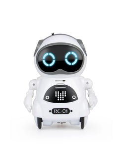 Arabest 1 x 5 pcs Intelligent Voice Mini Pocket Robot Toy for Kids White 