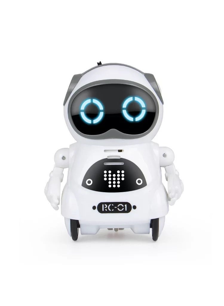 Arabest 1 x 5 pcs Intelligent Voice Mini Pocket Robot Toy for Kids White 