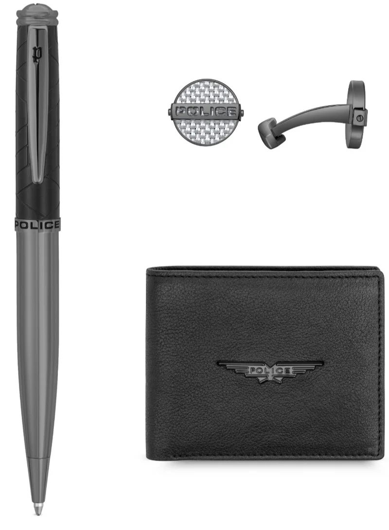 بوليس طقم قلم كولونا، أزرار أكمام ومحفظة للرجال