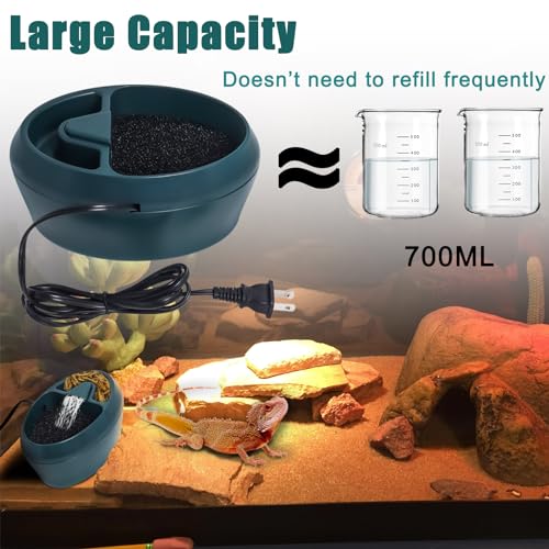 Hoqqf Reptile Waterfall Fountain & Feeder - Automatic Water Dispenser, Food Trough for Chameleon, Bearded Dragon, Turtle, Snake, Frog, Gecko - Image 5