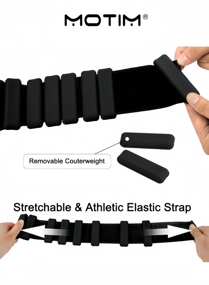 موتيم أوزان المعصم قابلة للتعديل سوار وزن سيليكوني لأذرع النساء والرجال لليوغا والبيلاتس والكارديو مجموعة من 2 (1 رطل لكل منها) - Image 2