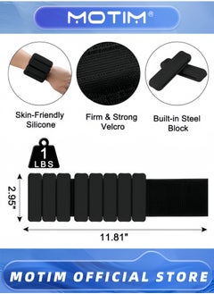 Motim Wrist Weights Adjustable Silicone Weighted Bracelet Arm Weights for Women and Men for Yoga Pilates Cardio Set of 2 (1Lb Each)  - Image 3