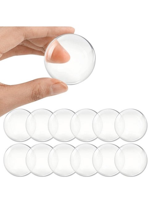 12 Pcs Strongest Wall Door Handle Stopper 2.17" Set. 12 Pieces of Clear Rubber Door Knob, Round Wall Shield Cushion. Quiet Wall Protector for Door Handle. Guard Door Bumper Wall Protector Silencer