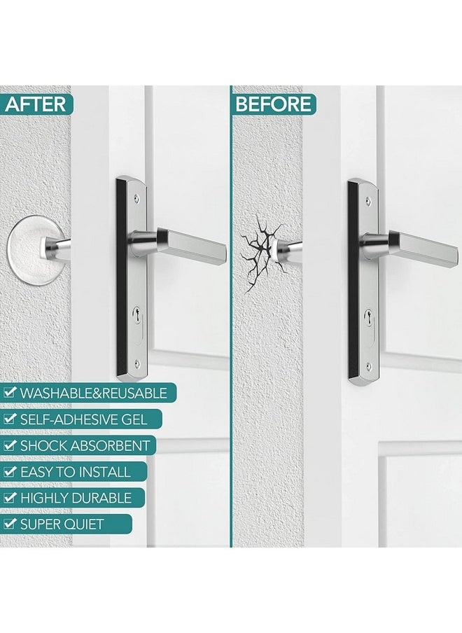 12 Pcs Strongest Wall Door Handle Stopper 2.17" Set. 12 Pieces of Clear Rubber Door Knob, Round Wall Shield Cushion. Quiet Wall Protector for Door Handle. Guard Door Bumper Wall Protector Silencer