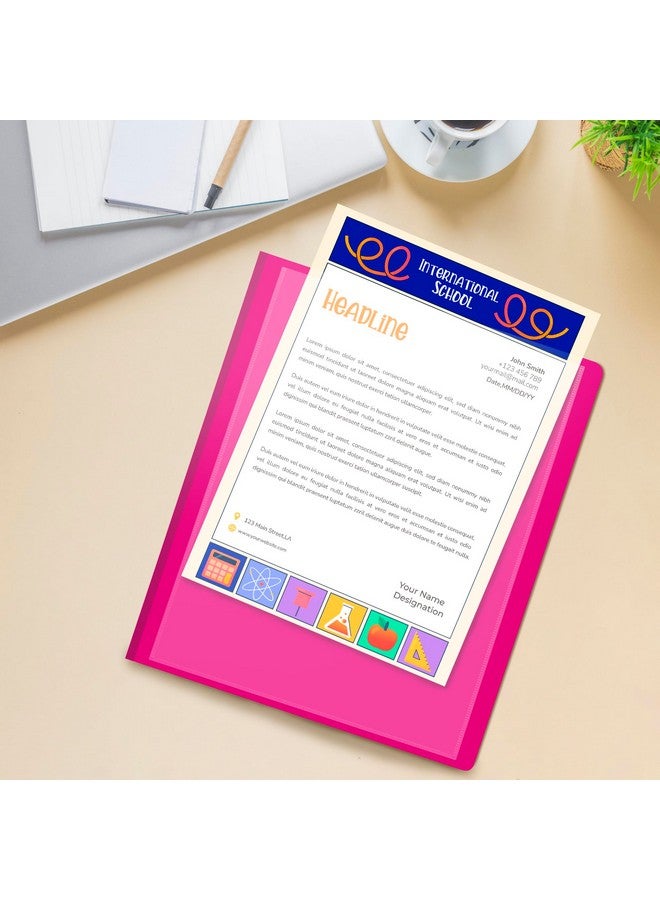 داريس عبوتان من 10 مجلدات جيب - مجلد متعدد الجيوب على الوجهين - منظم ورق بحجم خطاب للمكتب والمدرسة - وردي وأزرق - Image 5