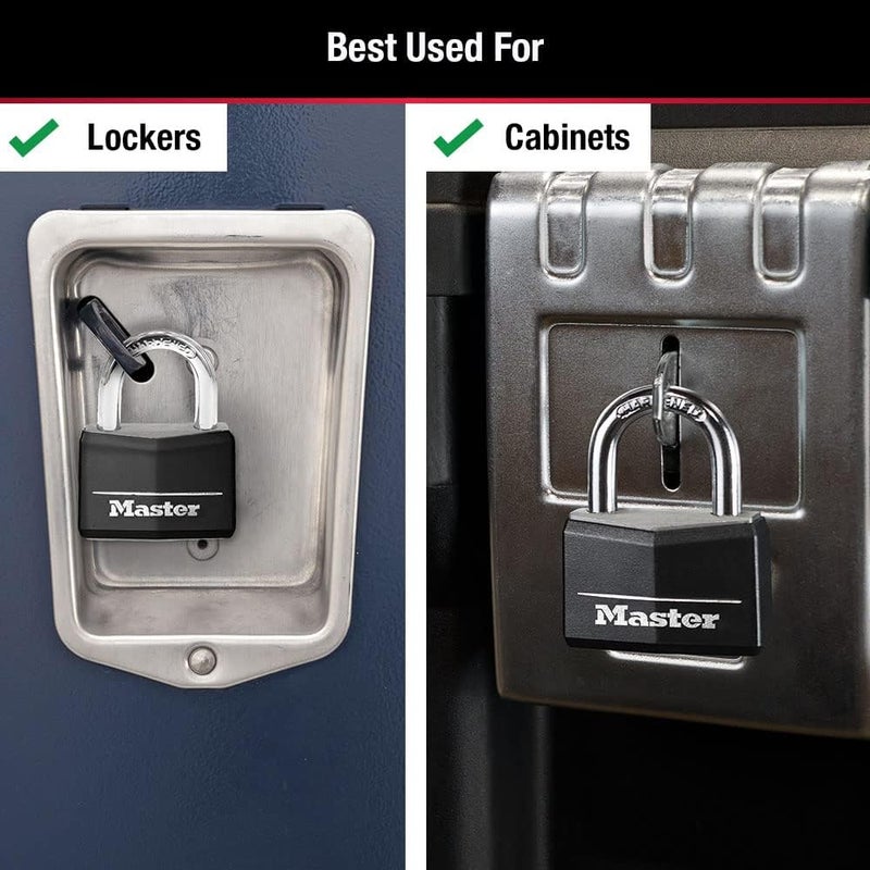 Master Lock 141Q Covered Aluminum Keyed Padlock, 4 Pack, Black - Image 2