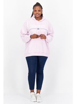 ESPRIT Women Hooded Long Sleeve Graphics Sweatshirt, Lavender  - Image 4