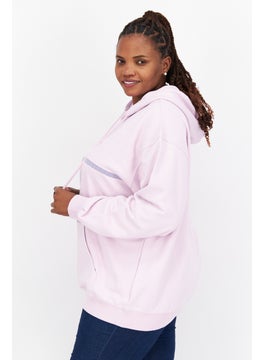 ESPRIT Women Hooded Long Sleeve Graphics Sweatshirt, Lavender  - Image 2