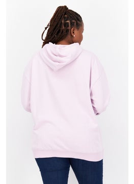 ESPRIT Women Hooded Long Sleeve Graphics Sweatshirt, Lavender  - Image 3
