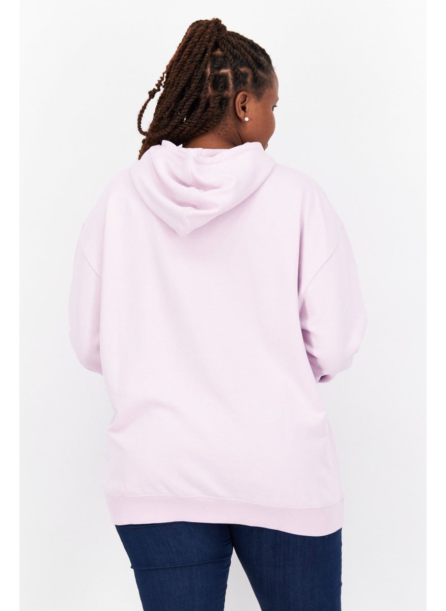 ESPRIT Women Hooded Long Sleeve Graphics Sweatshirt, Lavender  - Image 3