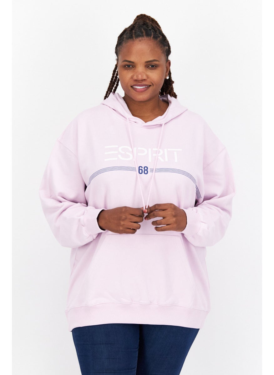 ESPRIT Women Hooded Long Sleeve Graphics Sweatshirt, Lavender  - Image 1