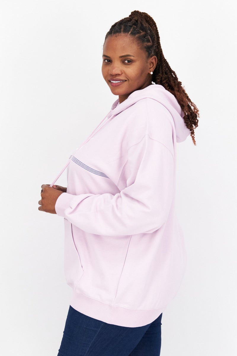 ESPRIT Women Hooded Long Sleeve Graphics Sweatshirt, Lavender - Image 2