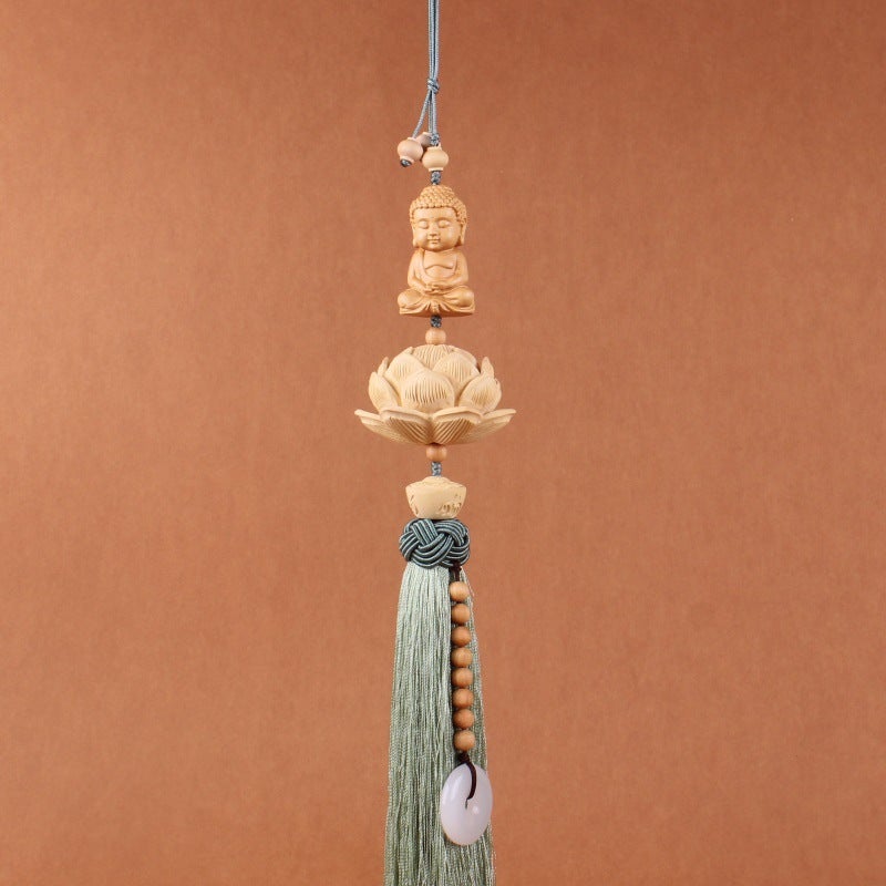 Creative Lotus Car Pendant Charm Buddha light green 