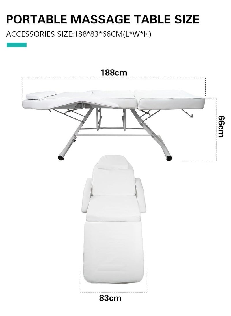 Meishida Massage Table Adjustable Massage Bed Beauty Chair Facial Bed with 2 Trays Free Installation - Image 3