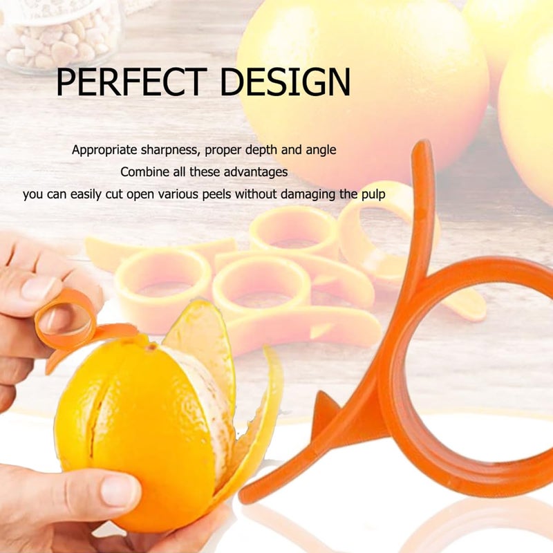 Ralleyfun Orange Peeler Tools Citrus Peel Cutter Plastic Easy Fruit Vegetable Slicer Cutter Lemon Peeler Opener Remover Fruit Tools Kitchen Accessory Knife Cooking Tool Kitchen Gadgets Peelers,3 Pack - Image 4