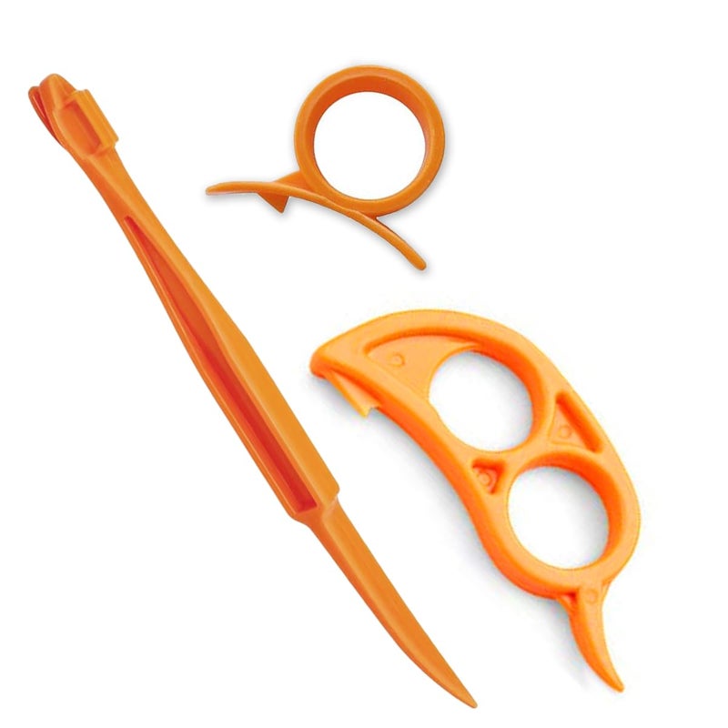 Ralleyfun Orange Peeler Tools Citrus Peel Cutter Plastic Easy Fruit Vegetable Slicer Cutter Lemon Peeler Opener Remover Fruit Tools Kitchen Accessory Knife Cooking Tool Kitchen Gadgets Peelers,3 Pack - Image 1