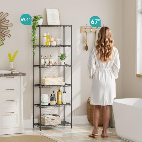 SINGAYE Shelf Closet Wire Shelving：Adjustable Metal Unit for Laundry Room Organization Bathroom Kitchen Home Storage Pantry Rack Shelves - Image 5